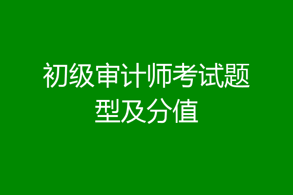 初级审计师考试题型及分值