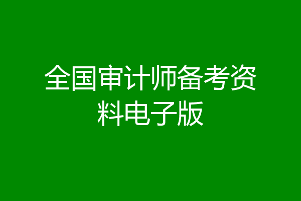 全国审计师备考资料电子版
