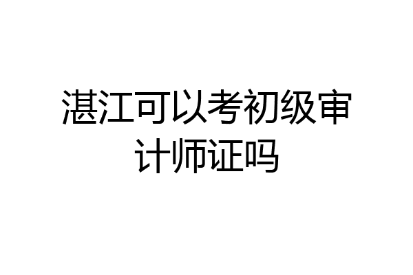 湛江可以考初级审计师证吗