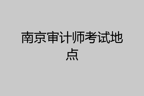 南京审计师考试地点
