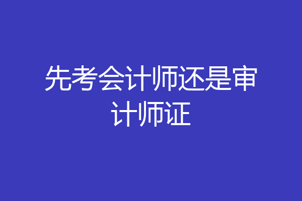 先考会计师还是审计师证