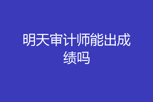 明天审计师能出成绩吗