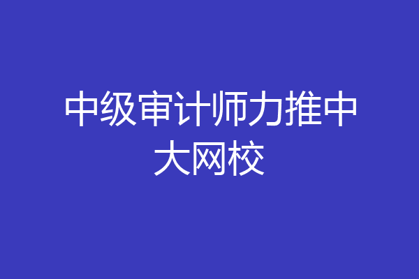 中级审计师力推中大网校