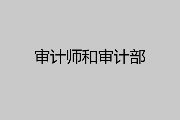 审计师和审计部