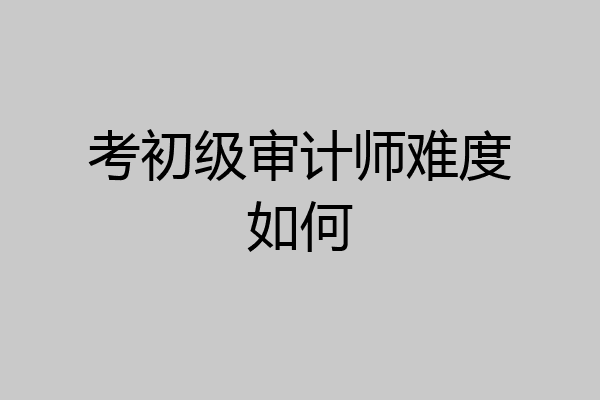 考初级审计师难度如何