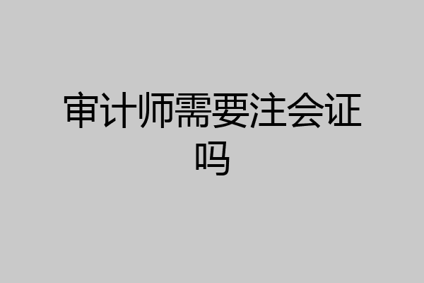 审计师需要注会证吗
