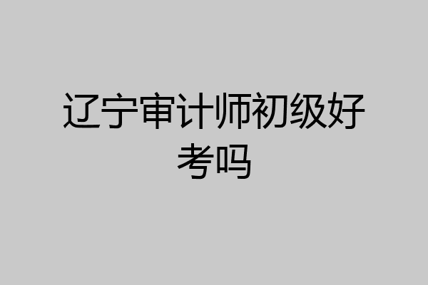 辽宁审计师初级好考吗