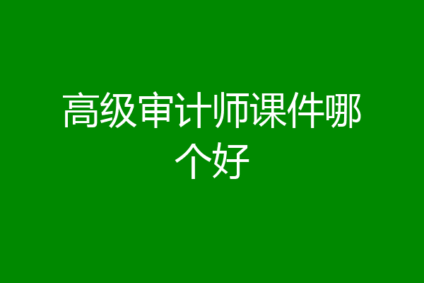 高级审计师课件哪个好