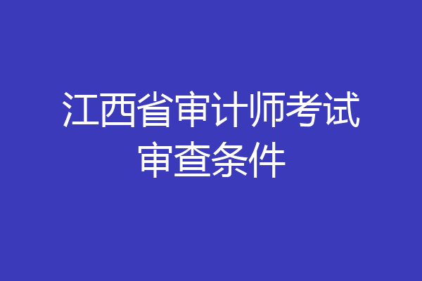 江西省审计师考试审查条件