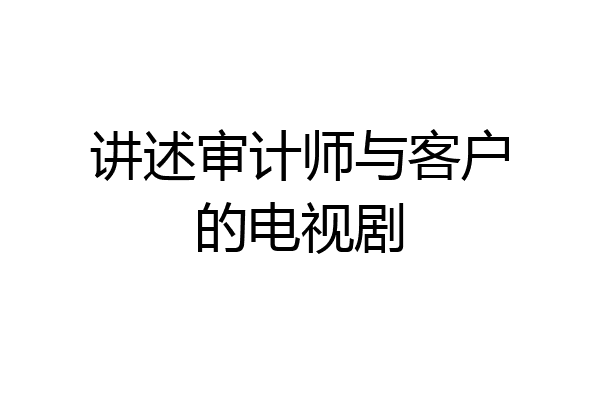 讲述审计师与客户的电视剧