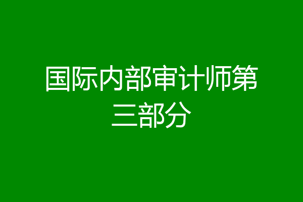 国际内部审计师第三部分
