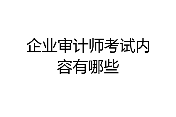 企业审计师考试内容有哪些