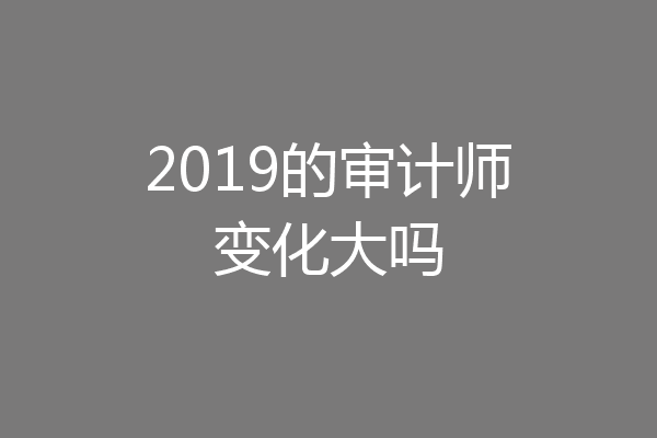 2019的审计师变化大吗