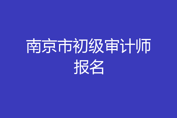 南京市初级审计师报名
