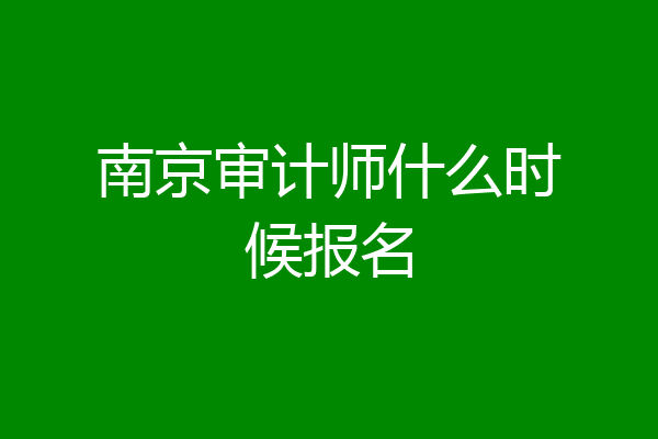 南京审计师什么时候报名