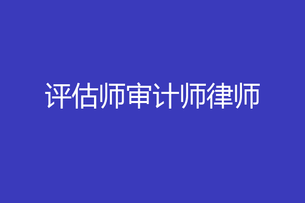 评估师审计师律师