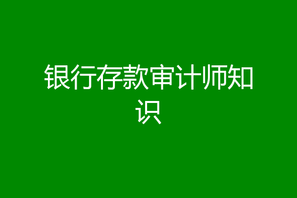 银行存款审计师知识