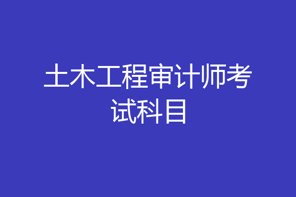 土木工程审计师考试科目