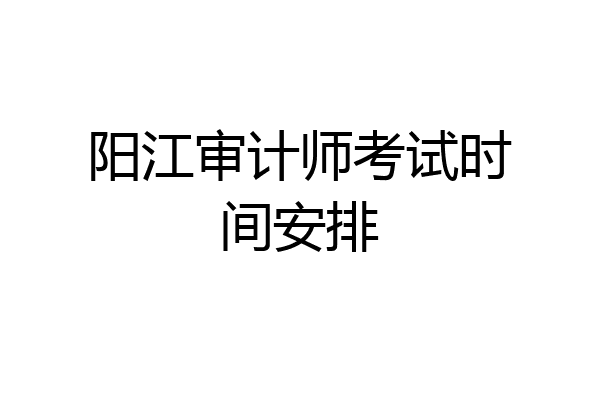 阳江审计师考试时间安排