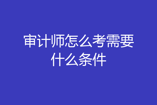 审计师怎么考需要什么条件