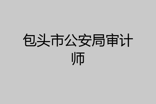 包头市公安局审计师