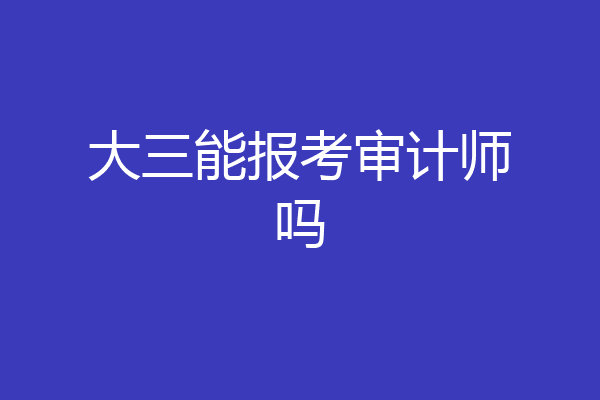 大三能报考审计师吗