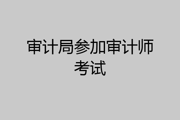 审计局参加审计师考试