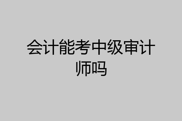 会计能考中级审计师吗