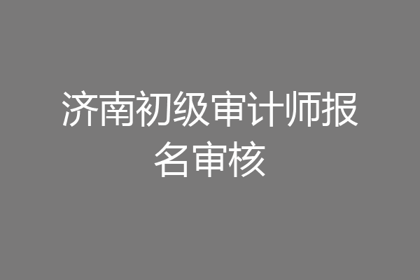 济南初级审计师报名审核
