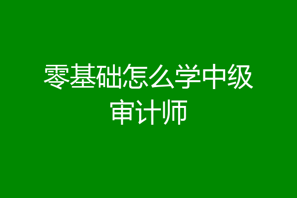 零基础怎么学中级审计师