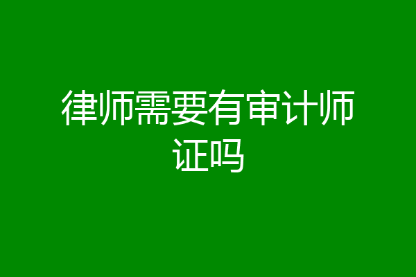 律师需要有审计师证吗
