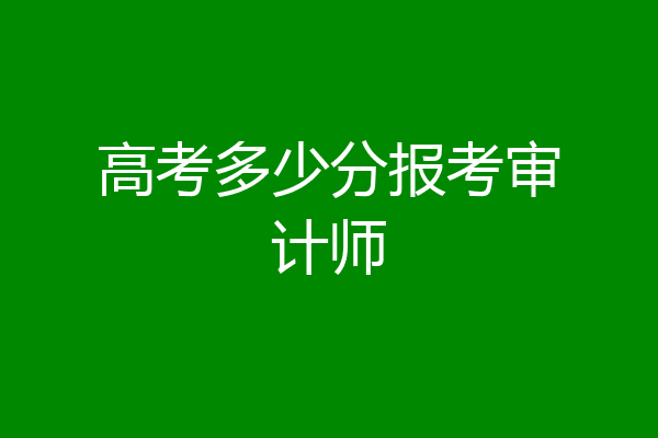 高考多少分报考审计师