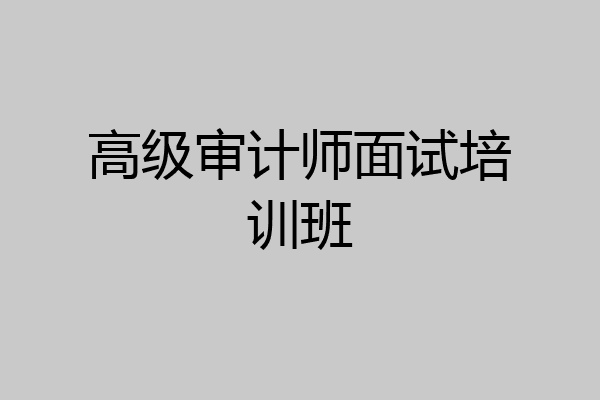 高级审计师面试培训班