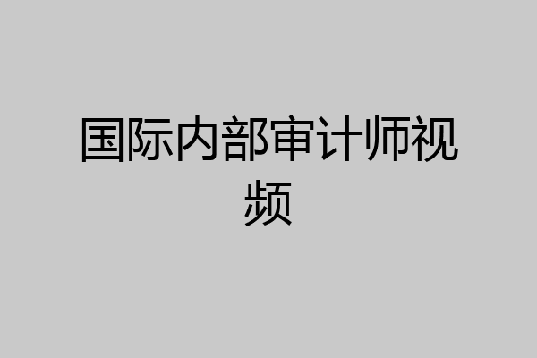 国际内部审计师视频