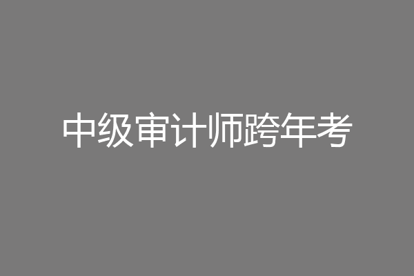 中级审计师跨年考