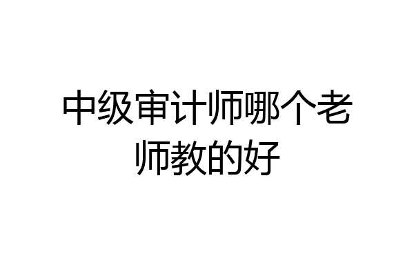 中级审计师哪个老师教的好