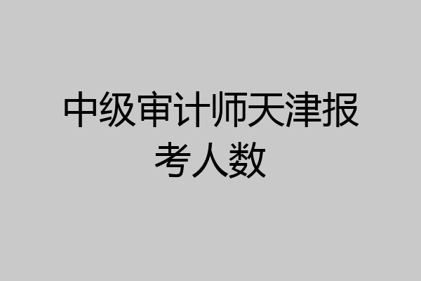 中级审计师天津报考人数