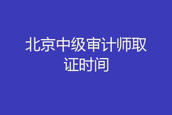 北京中级审计师取证时间
