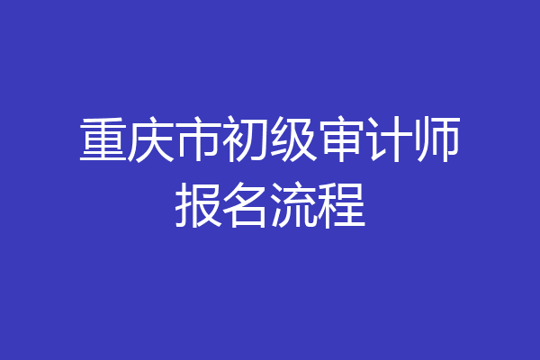 重庆市初级审计师报名流程