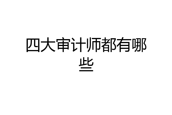 四大审计师都有哪些