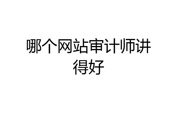 哪个网站审计师讲得好