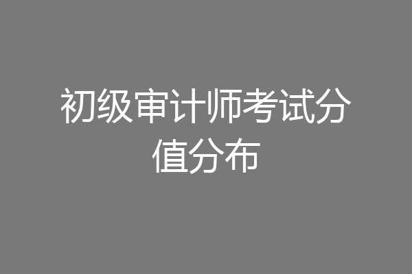 初级审计师考试分值分布