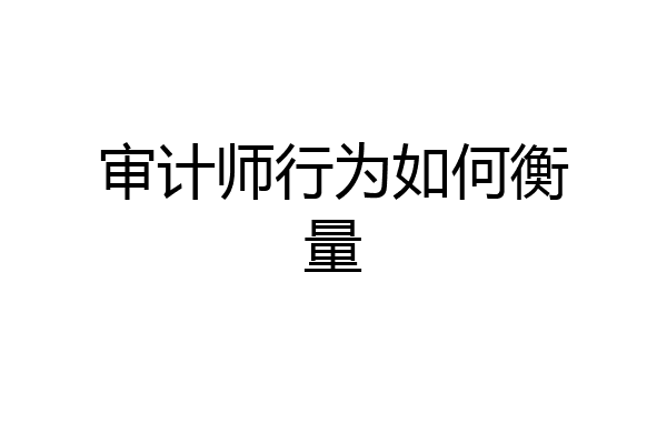 审计师行为如何衡量