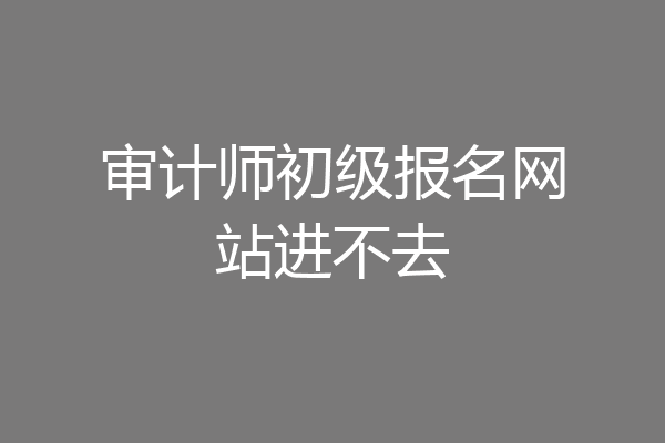 审计师初级报名网站进不去