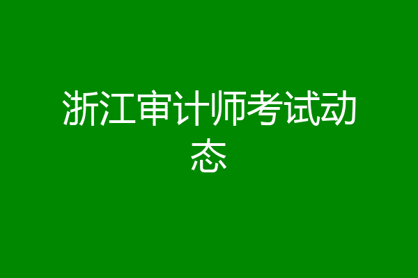浙江审计师考试动态