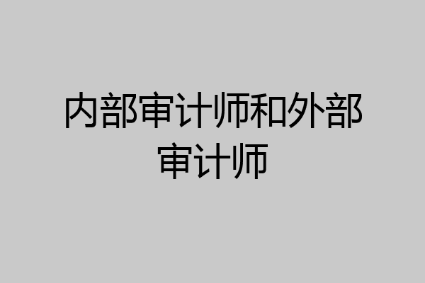 内部审计师和外部审计师