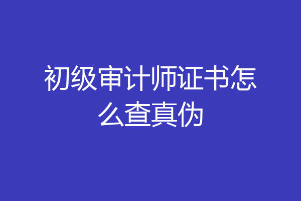 初级审计师证书怎么查真伪