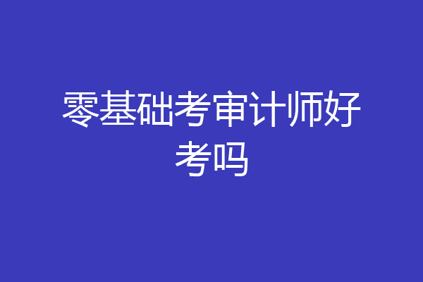 零基础考审计师好考吗