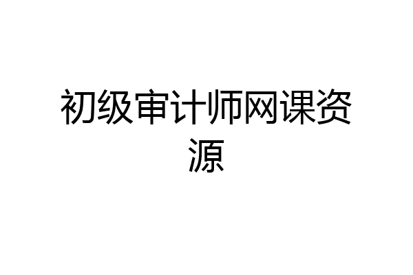 初级审计师网课资源