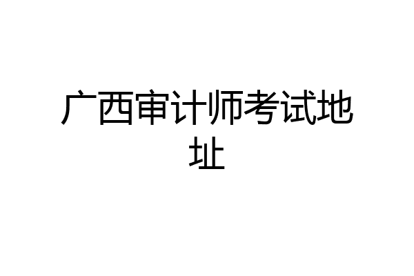 广西审计师考试地址